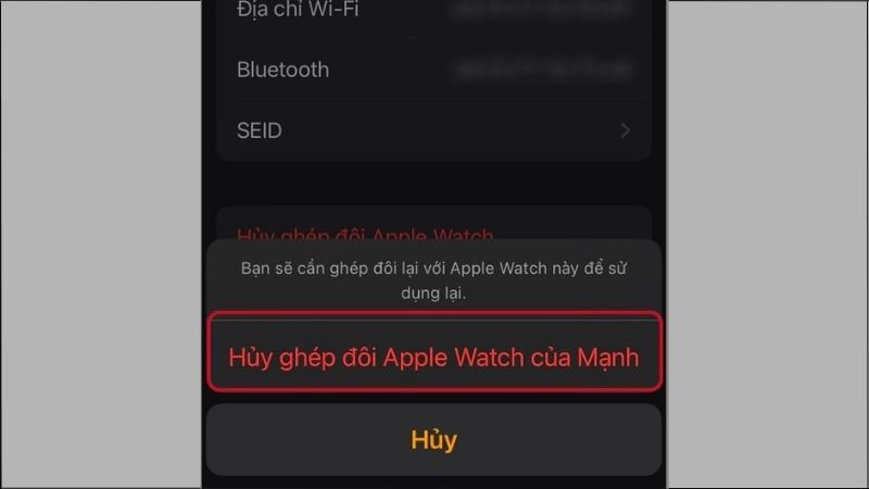 Cách thoát iCloud trên Apple Watch bước 4